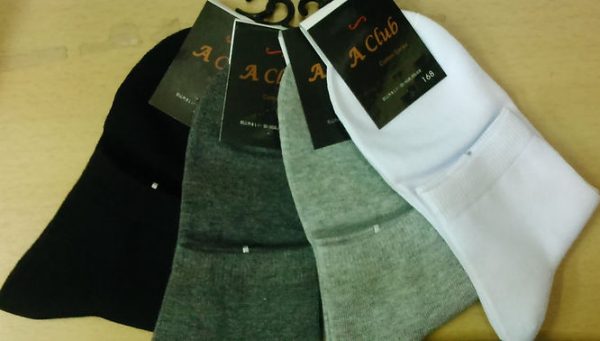 168 A Club Plain Half-Rib Socks (White/Khaki/Dark Grey/Light Grey)