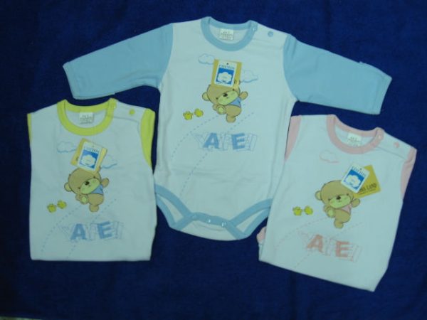 BE-052 熊仔AE-嬰兒雙面按扣連身衣